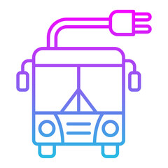 Electric Bus Line Gradient Icon