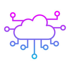 Cloud Computing Line Gradient Icon