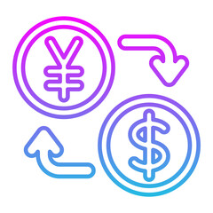 Currency Exchange Line Gradient Icon