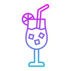 Cocktail Line Gradient Icon