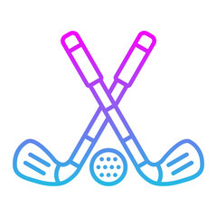 Golf Stick Line Gradient Icon