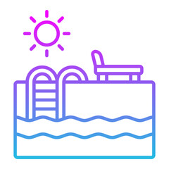 Swimming Pool Line Gradient Icon