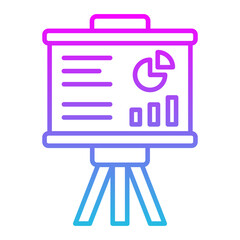 Presentation Line Gradient Icon