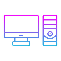 Computer Line Gradient Icon