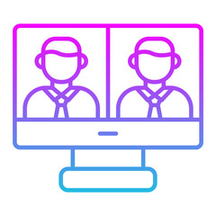 Video Call Line Gradient Icon