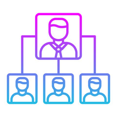 Organization Structure Line Gradient Icon