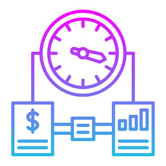 Time Management Line Gradient Icon