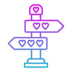 Directions Line Gradient Icon