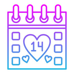 Valentine Day Line Gradient Icon