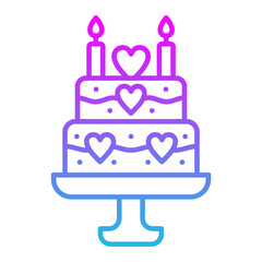 Cake Line Gradient Icon