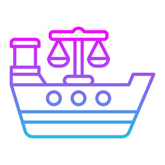 Maritime Laws Line Gradient Icon