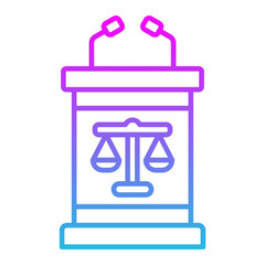 Tribune Line Gradient Icon