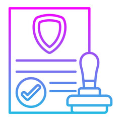 Approval Line Gradient Icon