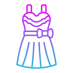 Wedding Dress Line Gradient Icon