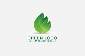 abstract green drop usable for nature logo design vector illustration