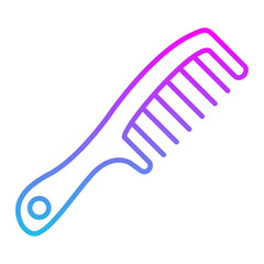 Hair Comb Line Gradient Icon