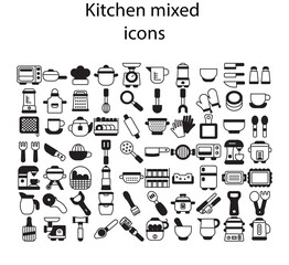 Set of kitchen mixed icons. Kitchen mixed icons.