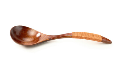 Wooden spoon isolated on white background