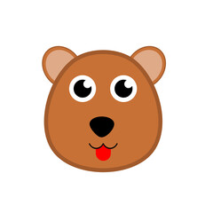 Cute baby bear. Baby bear face. Logo of a baby bear.