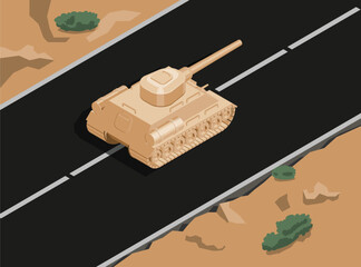 Fototapeta premium illustration of Russian battle tank