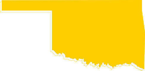 America Oklahoma vector map.Hand drawn minimalism style.