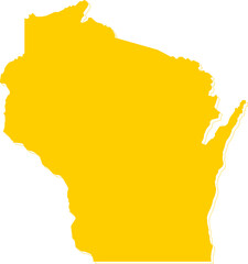 America Wisconsin vector map.Hand drawn minimalism style.