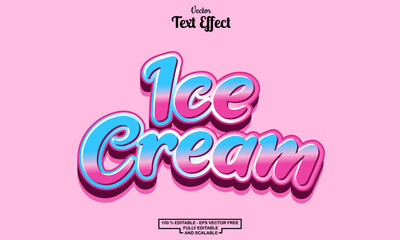 ice cream text cartoon style Editable Text Effect