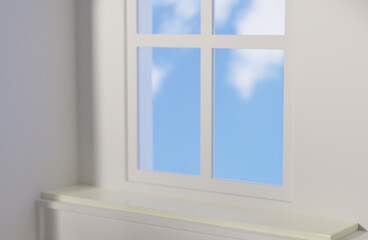 Premium photo 3d render. Window aesthetic scenes