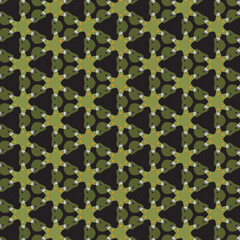 Abstract Pattern in Green, Yellow, White and Black  with Pattern Tile included 