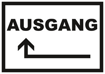 Eingang links um die Ecke Hinweisschild mit Pfeil, Vorlage zum selber Ausdrucken
