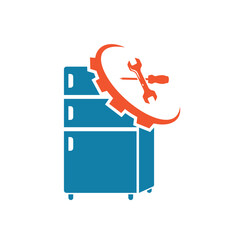 refrigerator repair and service icon vector illustration design
