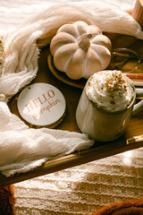 vertical photo of pumpkin spice latte