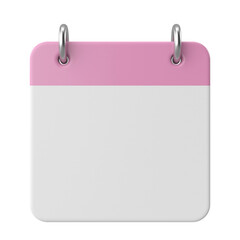 Empty calendar. 3D calendar.