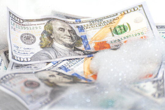 U.S. currency wrapped in bubbles