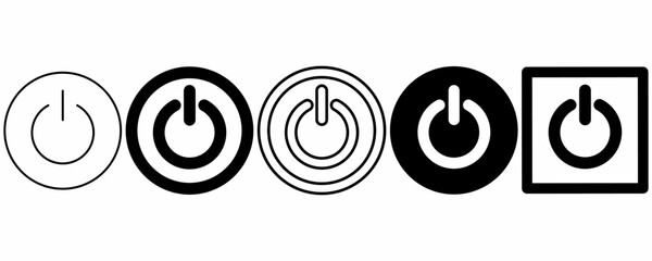 on off icon set isolated on white background