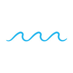blue water wave line icon in the sea