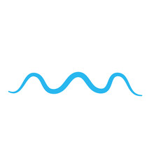 blue water wave line icon in the sea