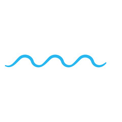 blue water wave line icon in the sea