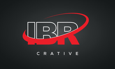 Fototapeta na wymiar IBR letters typography monogram logo , creative modern logo icon with 360 symbol