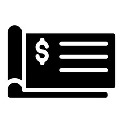 cheque glyph icon