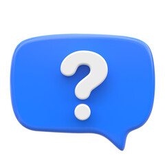 Question mark sign icon. Live chat. 3D icon.