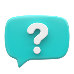 Question mark sign icon. Live chat. 3D icon.