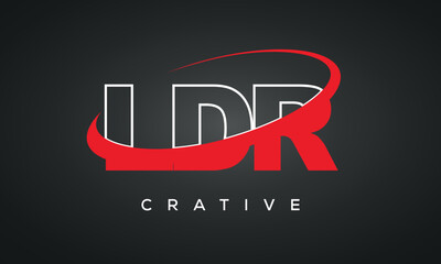 LDR letters typography monogram logo , creative modern logo icon with 360 symbol