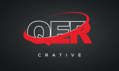 QER letters typography monogram logo , creative modern logo icon with 360 symbol