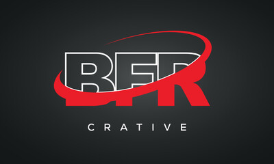BFR letters typography monogram logo , creative modern logo icon with 360 symbol