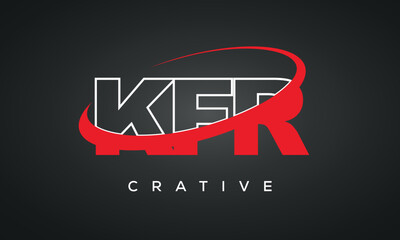 KFR letters typography monogram logo , creative modern logo icon with 360 symbol