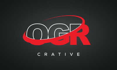 OGR letters typography monogram logo , creative modern logo icon with 360 symbol - obrazy, fototapety, plakaty