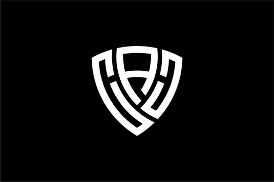 CAJ creative letter shield logo design vector icon illustration