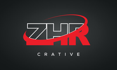 ZHR letters typography monogram logo , creative modern logo icon with 360 symbol