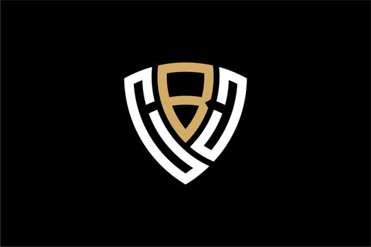 CBJ creative letter shield logo design vector icon illustration